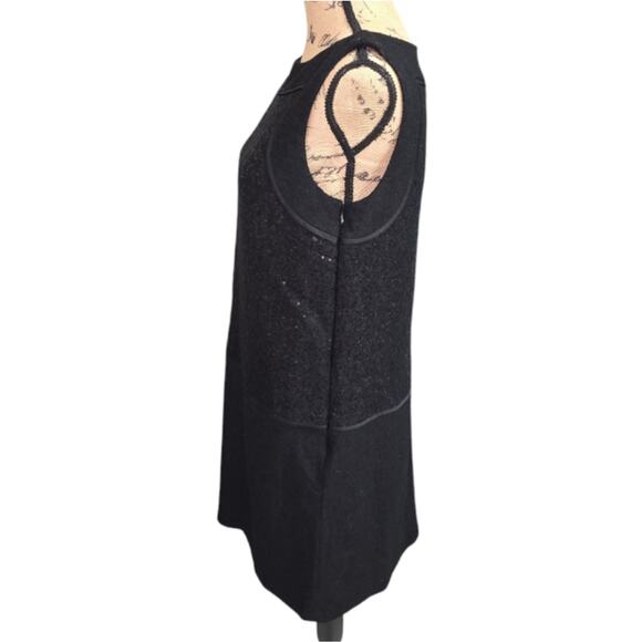 Ann Taylor Loft Wool Blend Shift Dress Sleeveless Inner Liner Sequin Size 8 - Picture 6 of 10